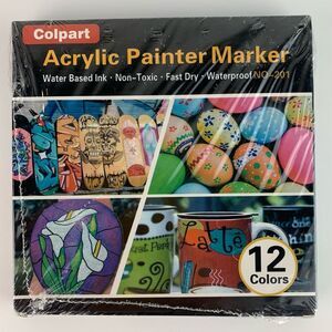 New colpart pack of 12 color acrylic painter marker waterproof water based ink